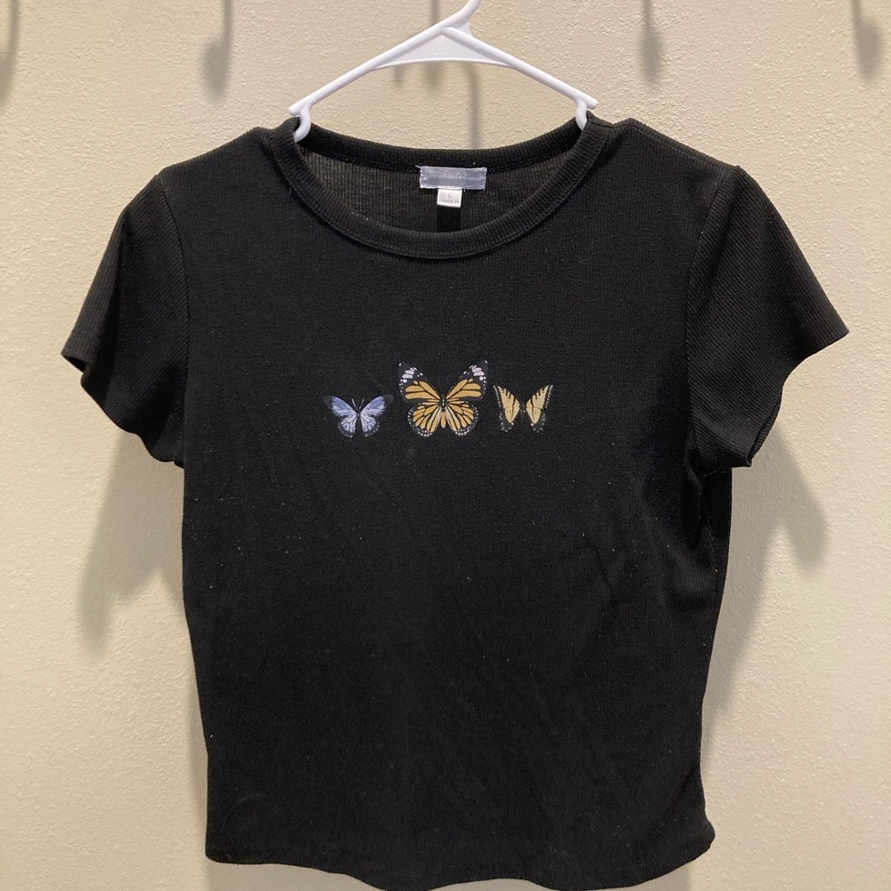 Black Butterfly Graphic Women's Top